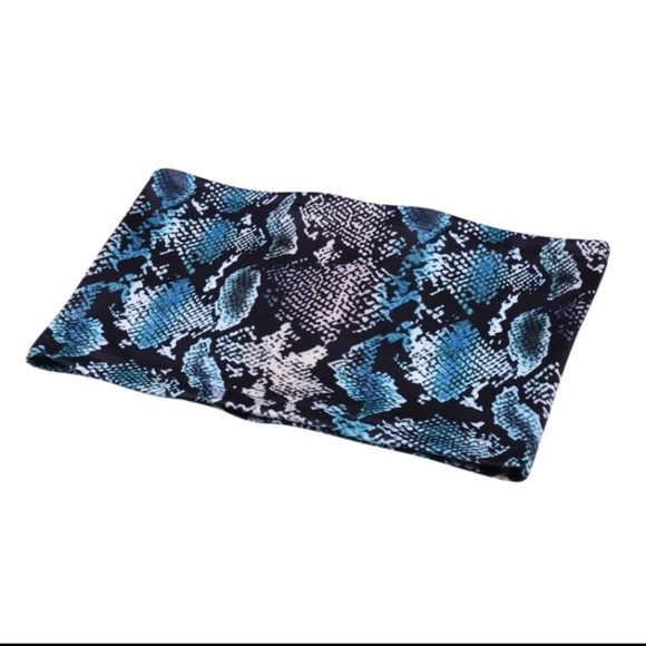 LAST ONE! Blue Snakeskin Tube Top - Picture 3 of 7